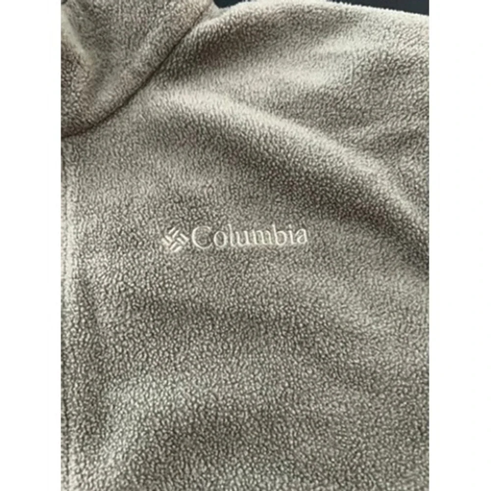 Columbia‎ Mens Full Zip Fleece Jacket Tan Brown Outdoor Hiking Layer Medium